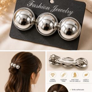 Broche metal plateado