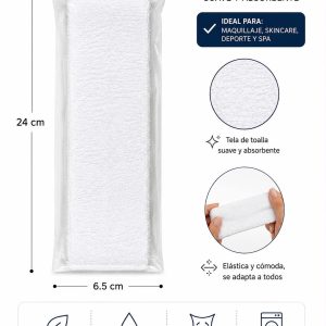 Vincha blanca tela toalla