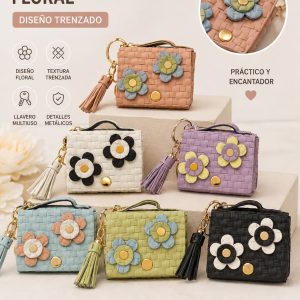Cuelga cartera monedero con flores