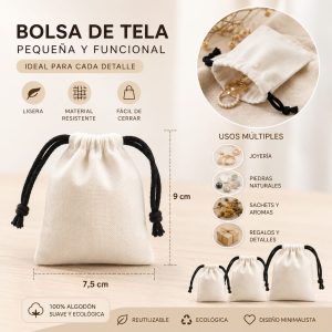 Bolsa de tela blanca x12
