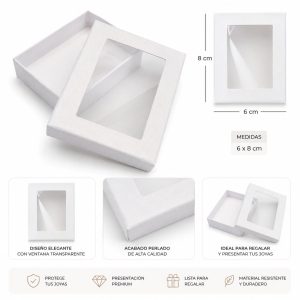 Caja con visor blanca 6x8cm